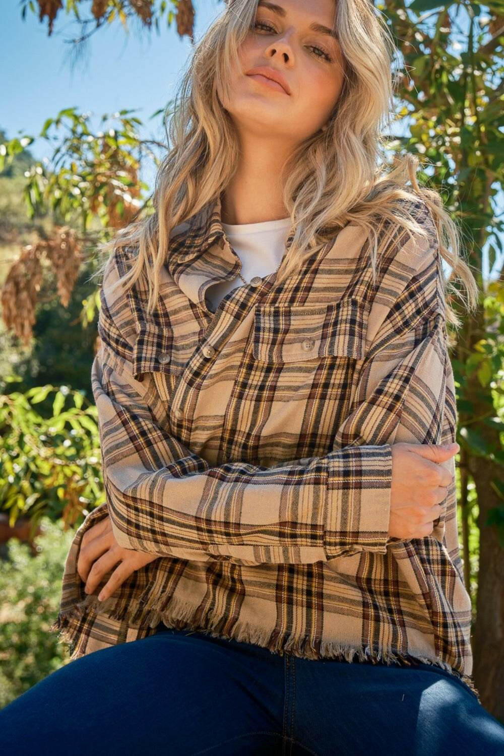 Wilderness Wanderer Cropped Plaid Shirt - The Rogue Daisy