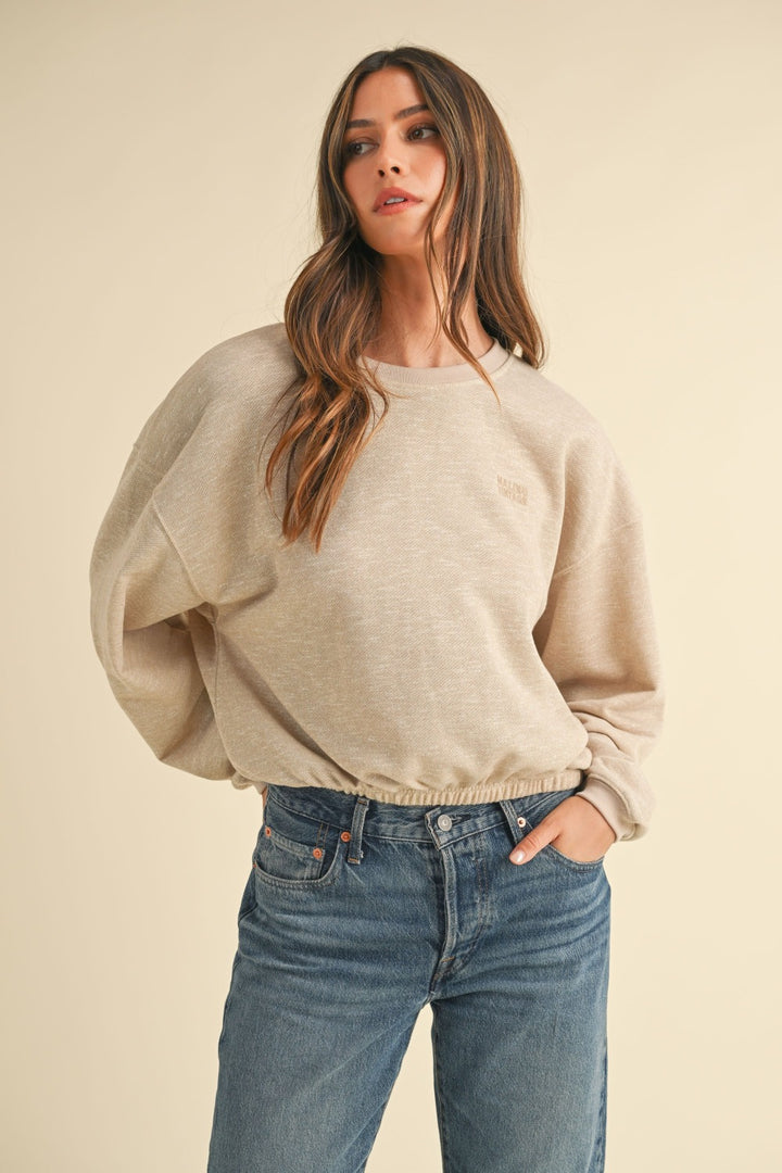 Embroidery Croped Sweatshirt