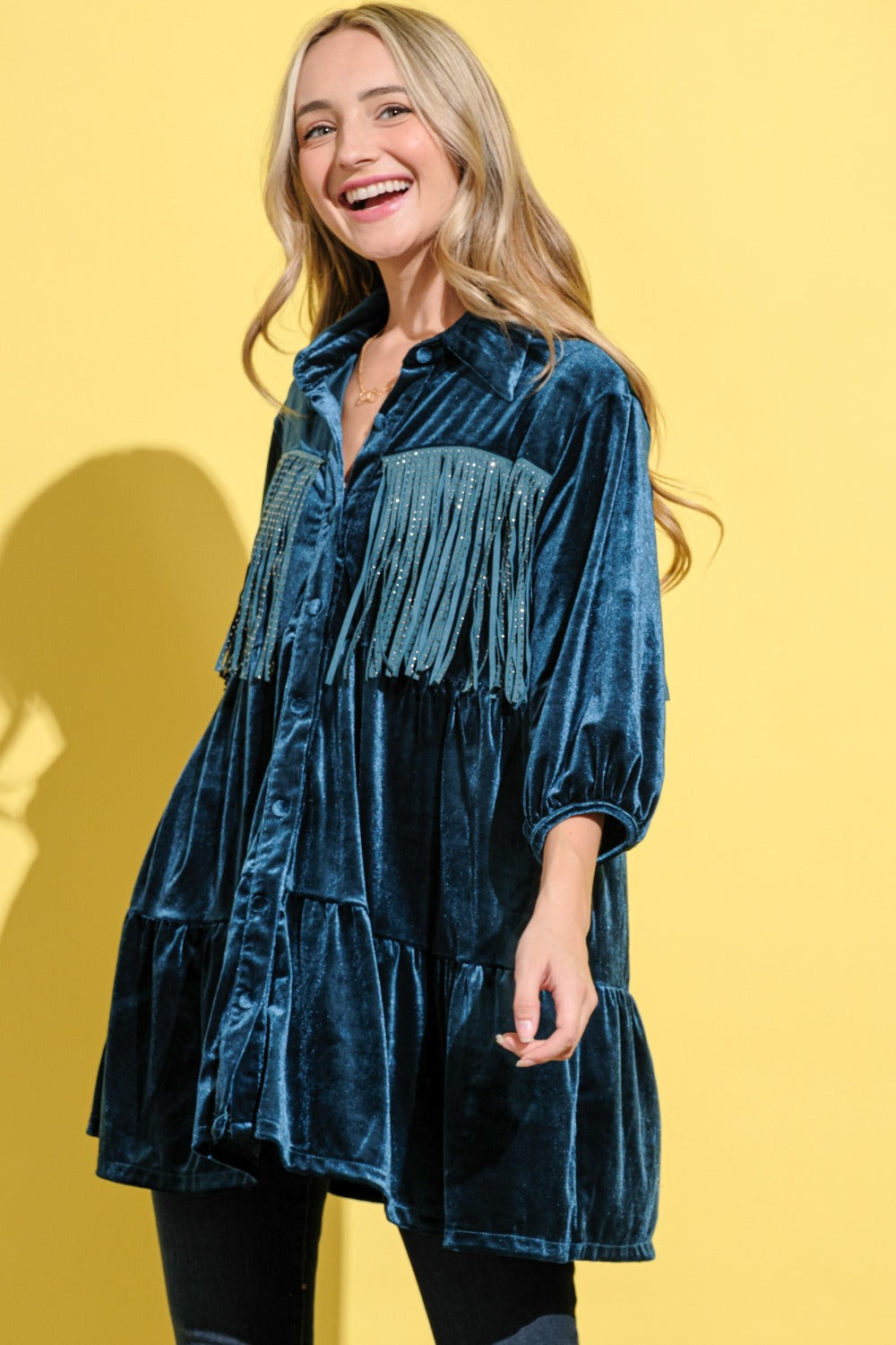 Velvet Fringe Tunic