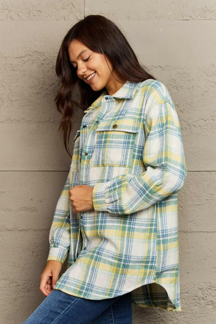 Plaid Long Sleeve Shacket.