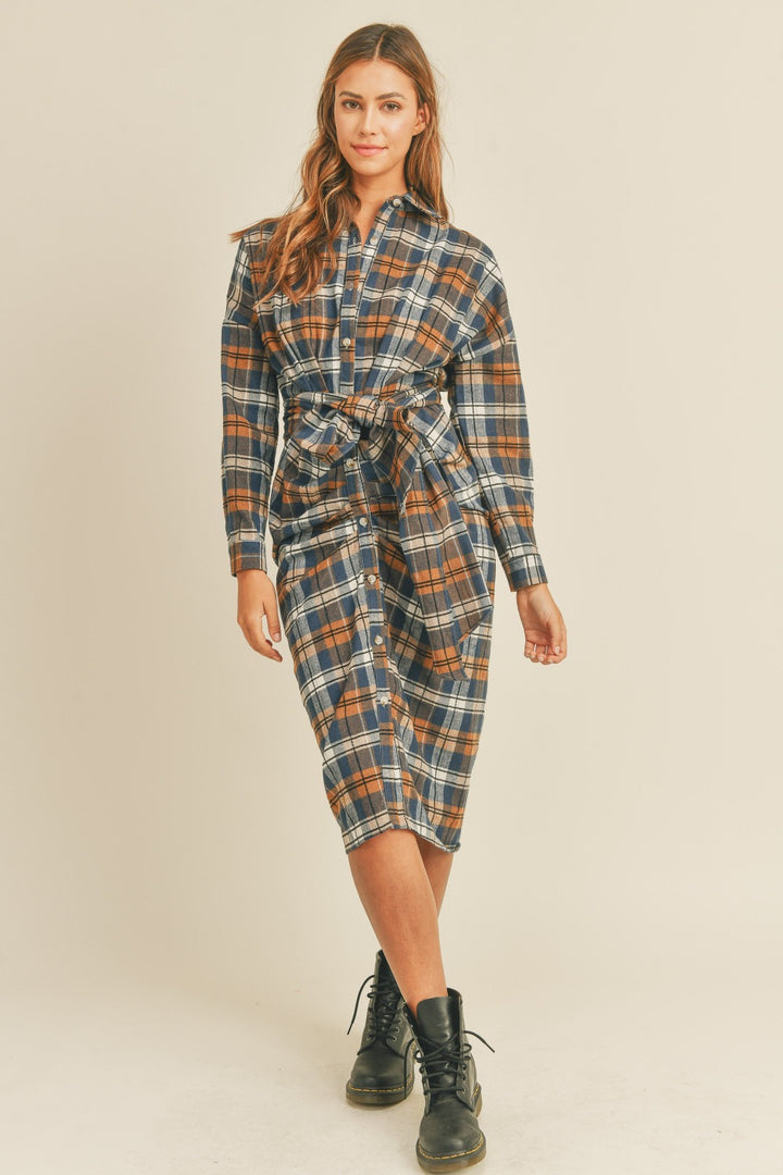 Plaid Flannel Shirt Dress