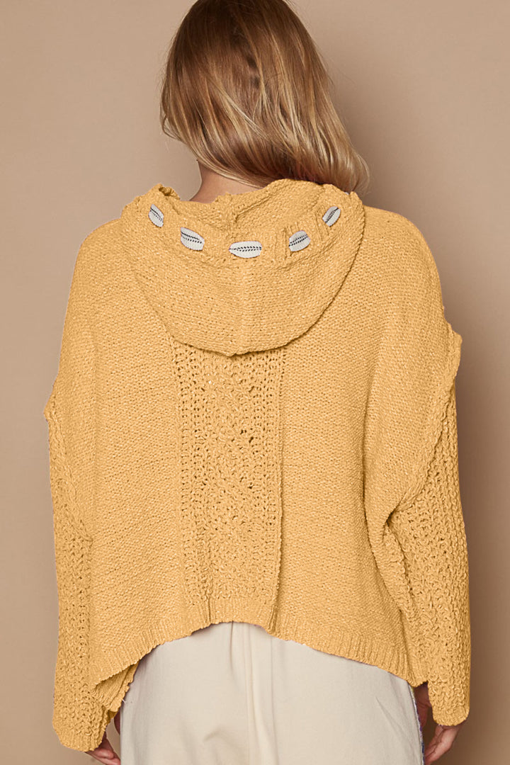 Cable Knit Hooded Sweater