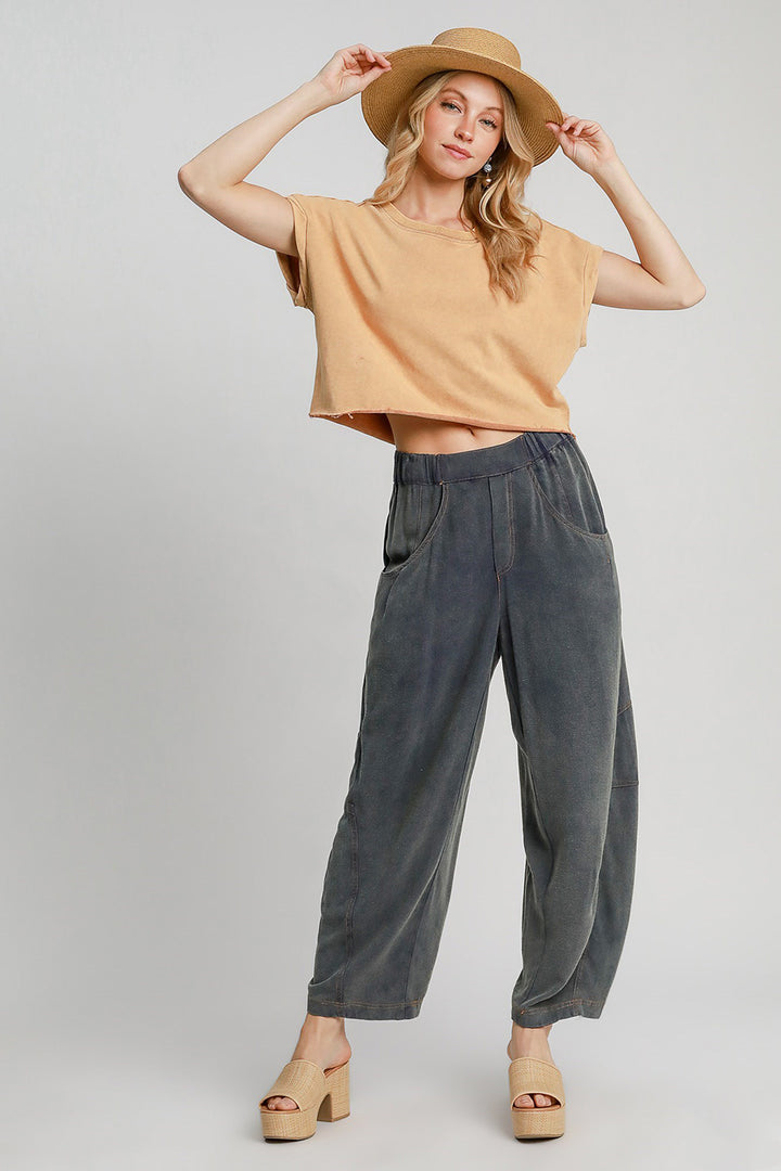 Linen/Cotton Blend Baggy Fit Pants