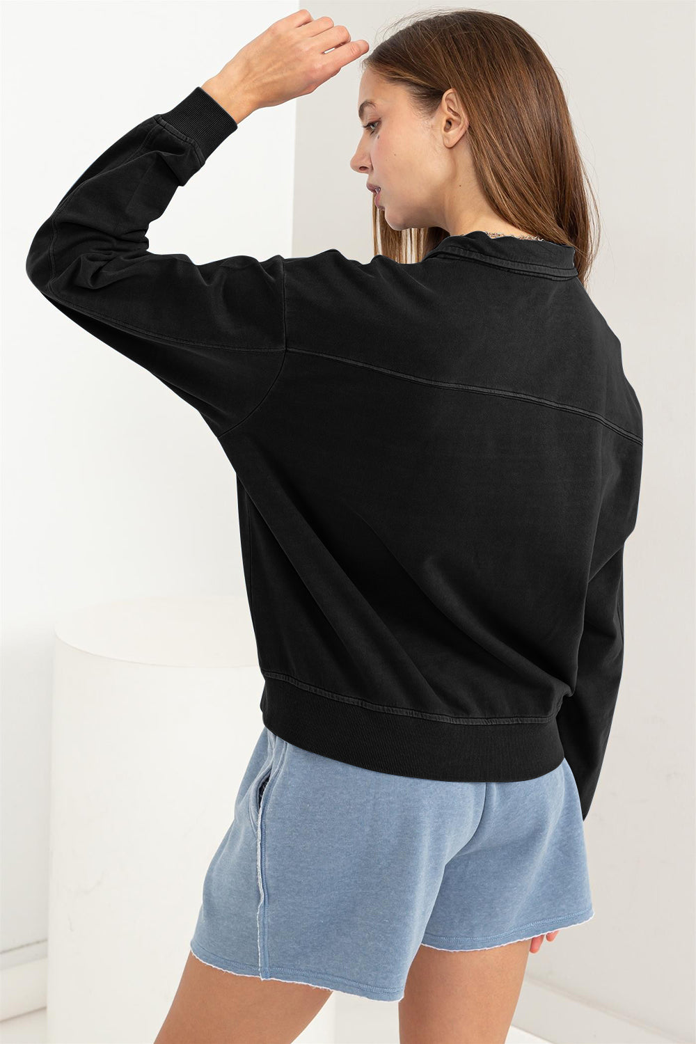 Half-Zip Drop Shoulder Sweatshirt