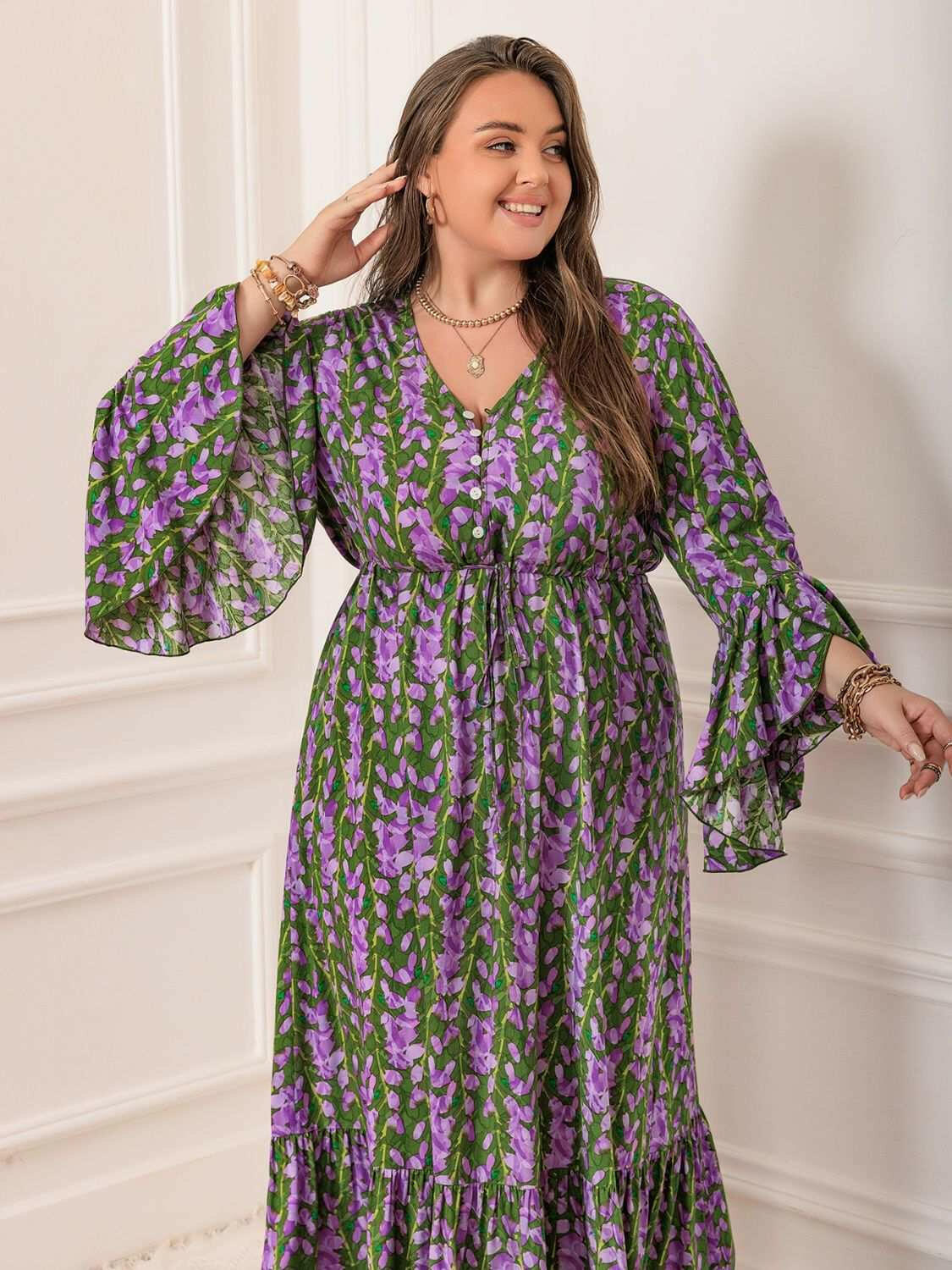 Vibrant Garden Floral Maxi Dress - Plus Size - The Rogue Daisy