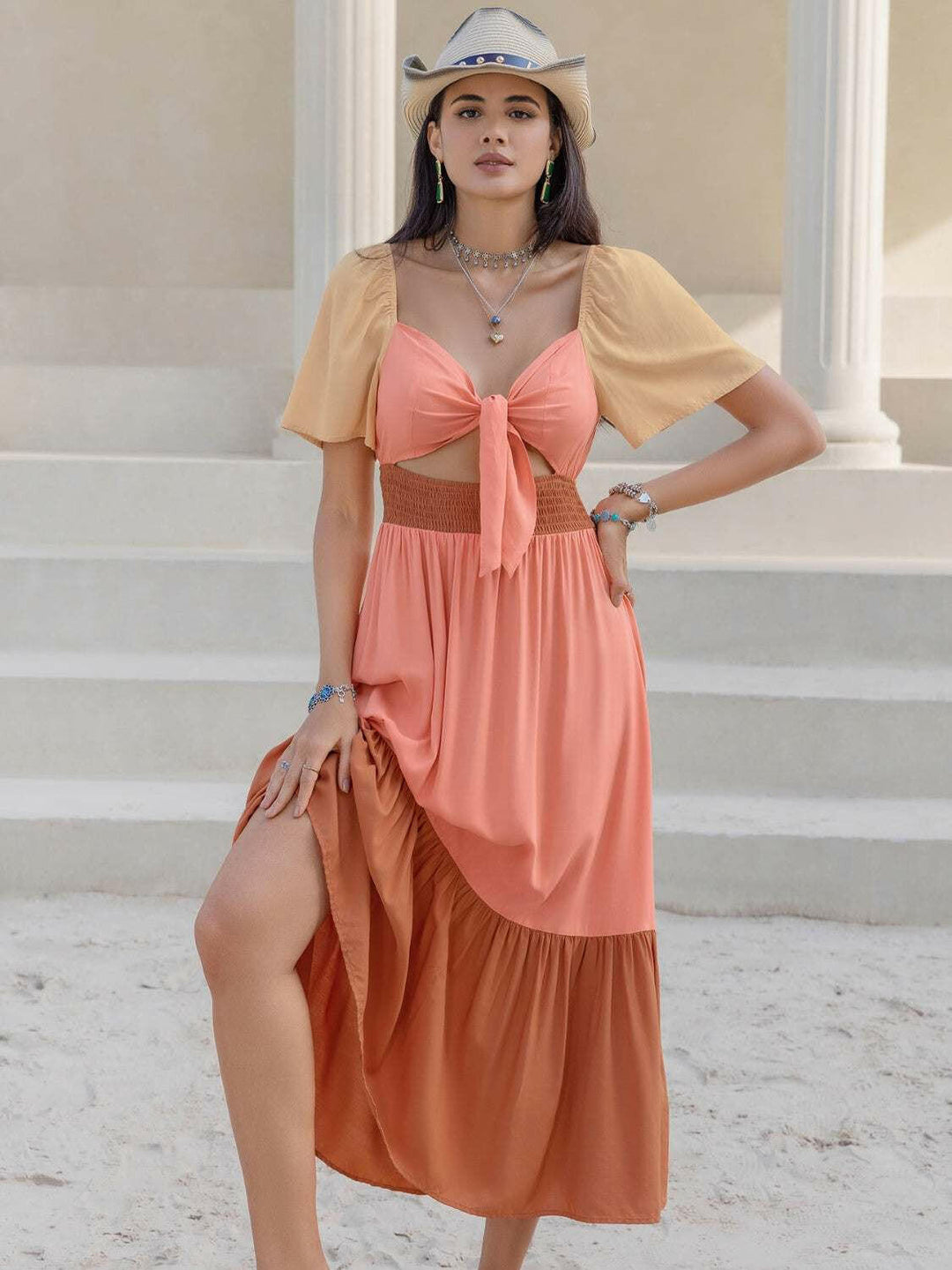 Sunset Breeze Boho Midi Dress