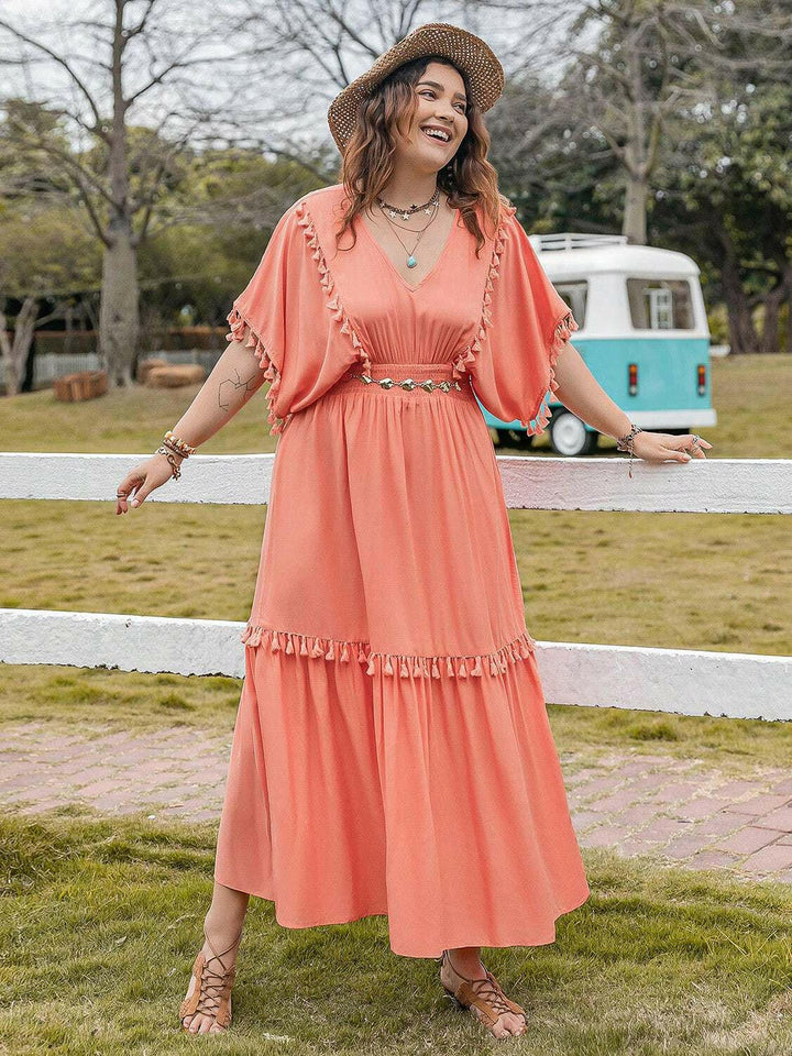 Tassel Charm Maxi Dress - Plus Size