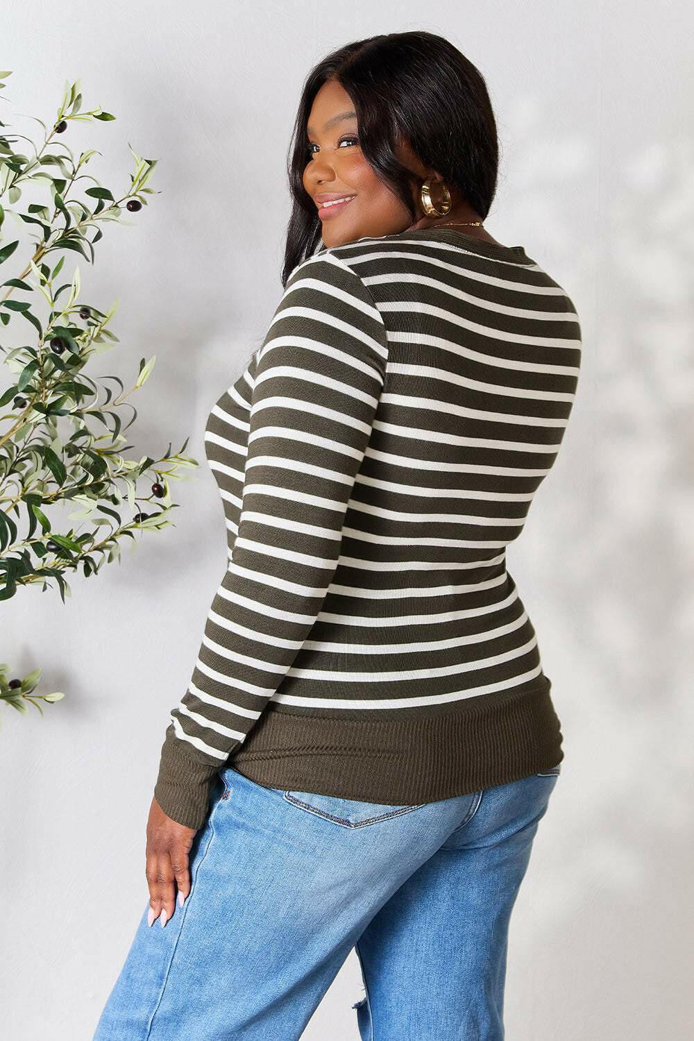 Zenana Full Size Striped Snap