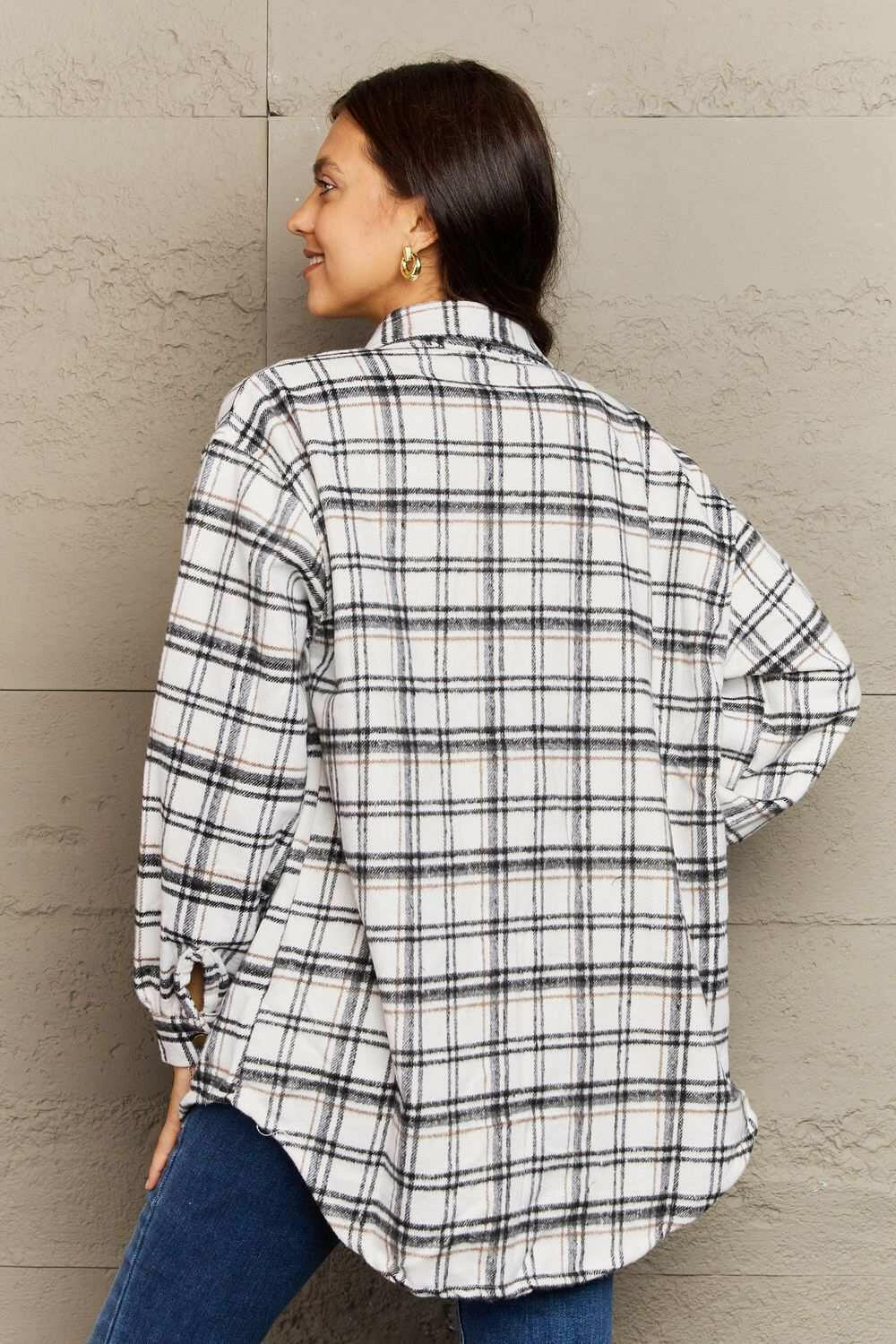 Plaid Long Sleeve Shacket.