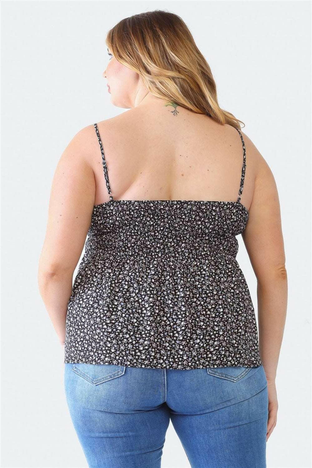 Sweetheart Smocked Floral Cami - Plus Size