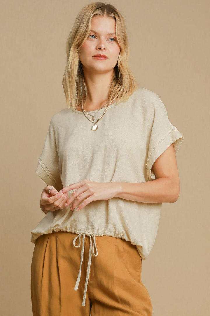 Linen Blend Short Sleeve T-Shirt