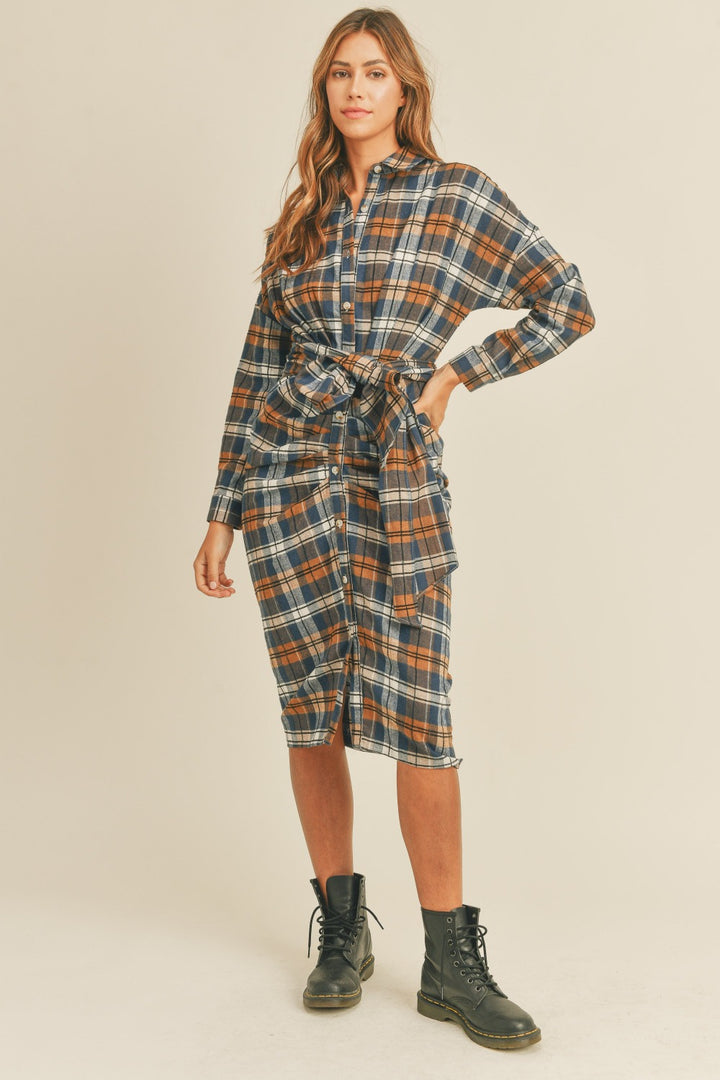 Plaid Flannel Shirt Dress