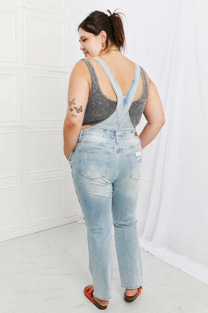 Judy Blue Melina Distressed Straight Leg Overalls