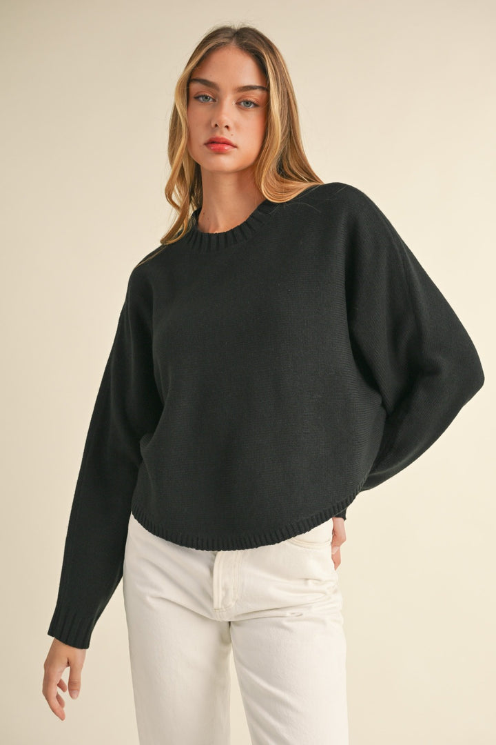 Dolman Sleeve Cropped Sweater