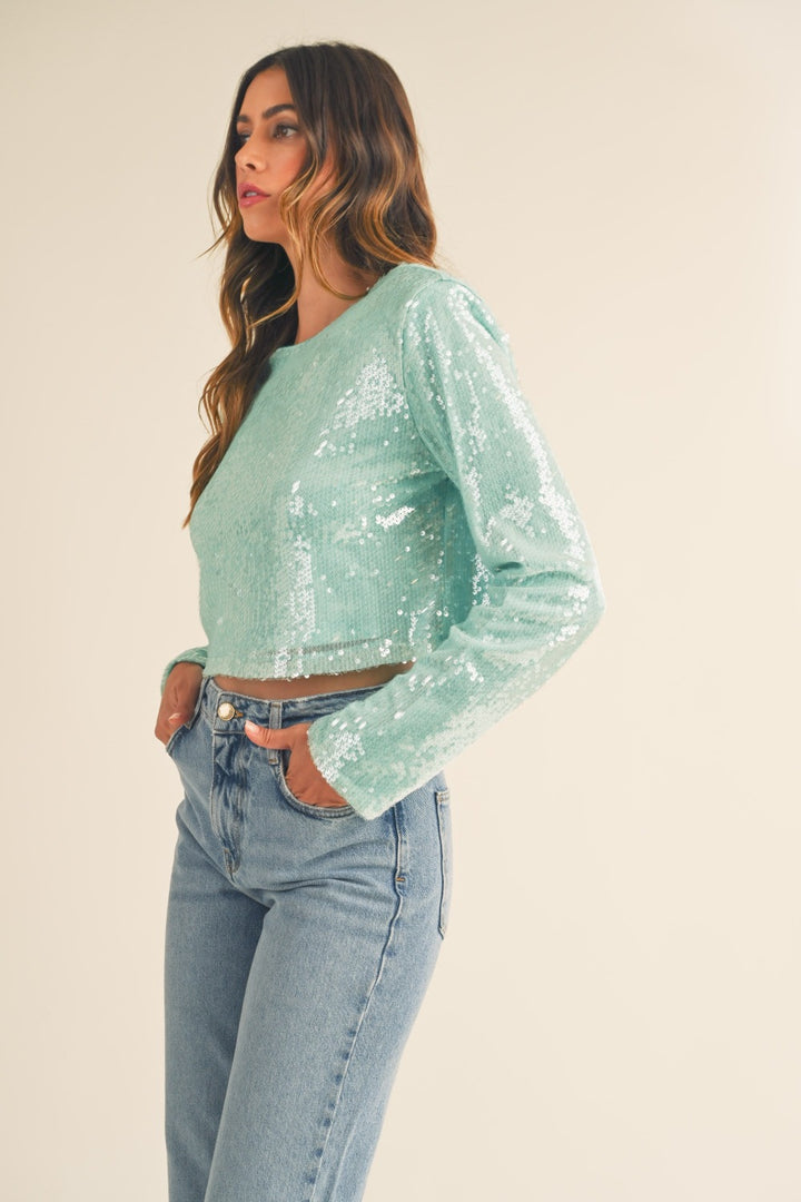 Sequin Crop Top