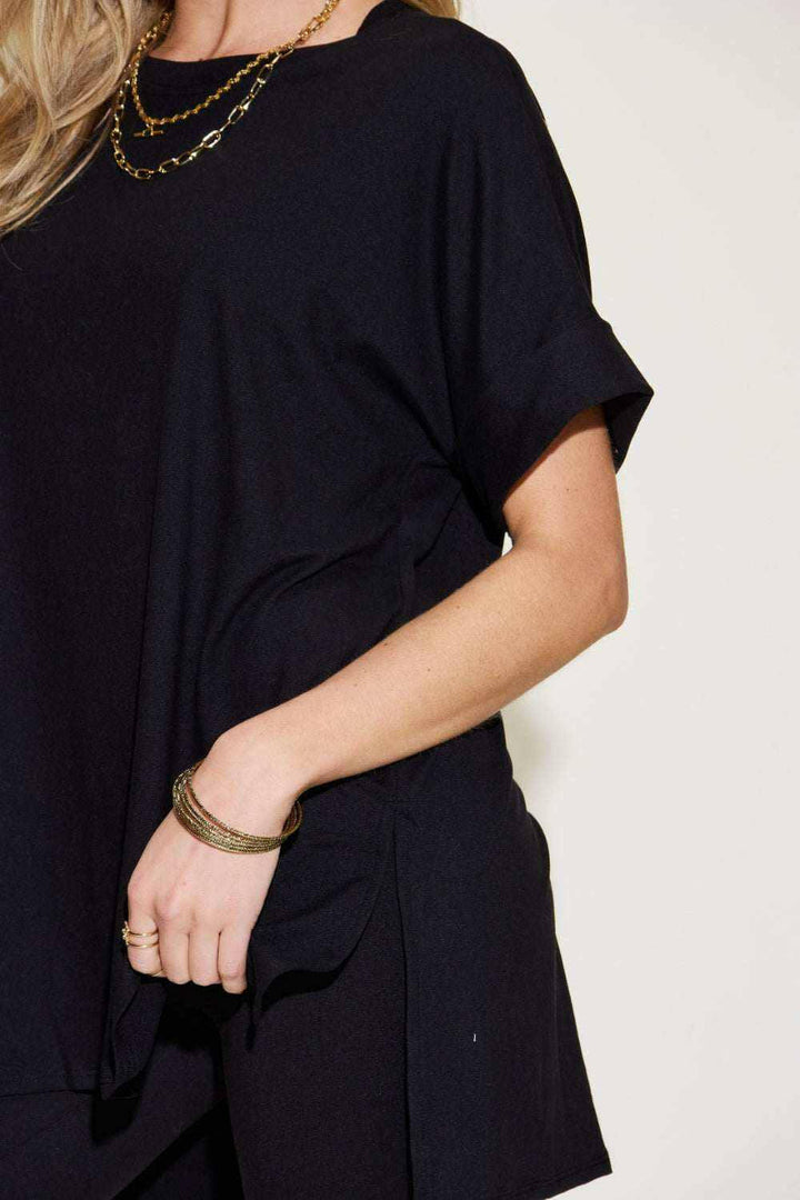 Size Short Sleeve Slit