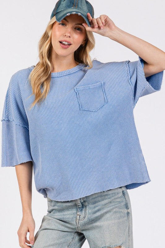 Periwinkle Waffle T-Shirt