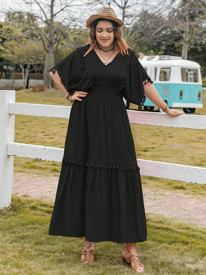 Tassel Charm Maxi Dress - Plus Size