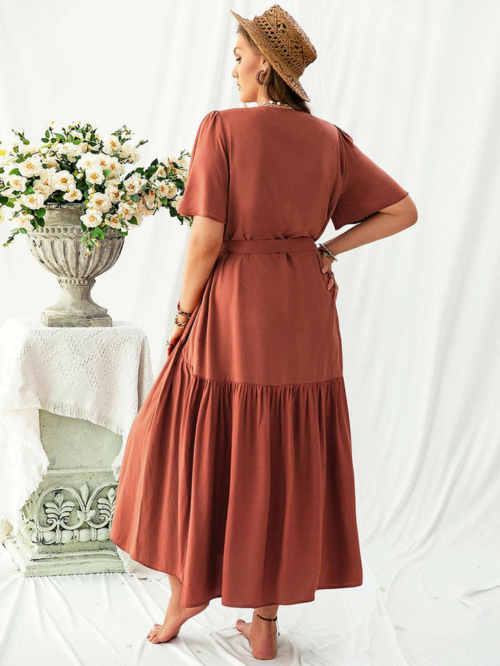 Terracotta Bliss Midi Dress - Plus Size - The Rogue Daisy