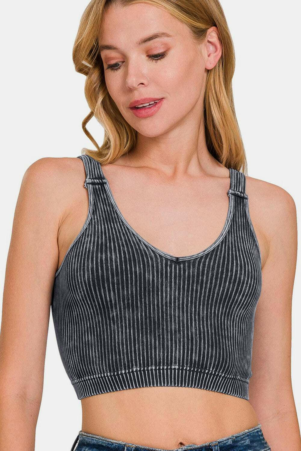 Washed Rib Cropped Tank Top - The Rogue Daisy