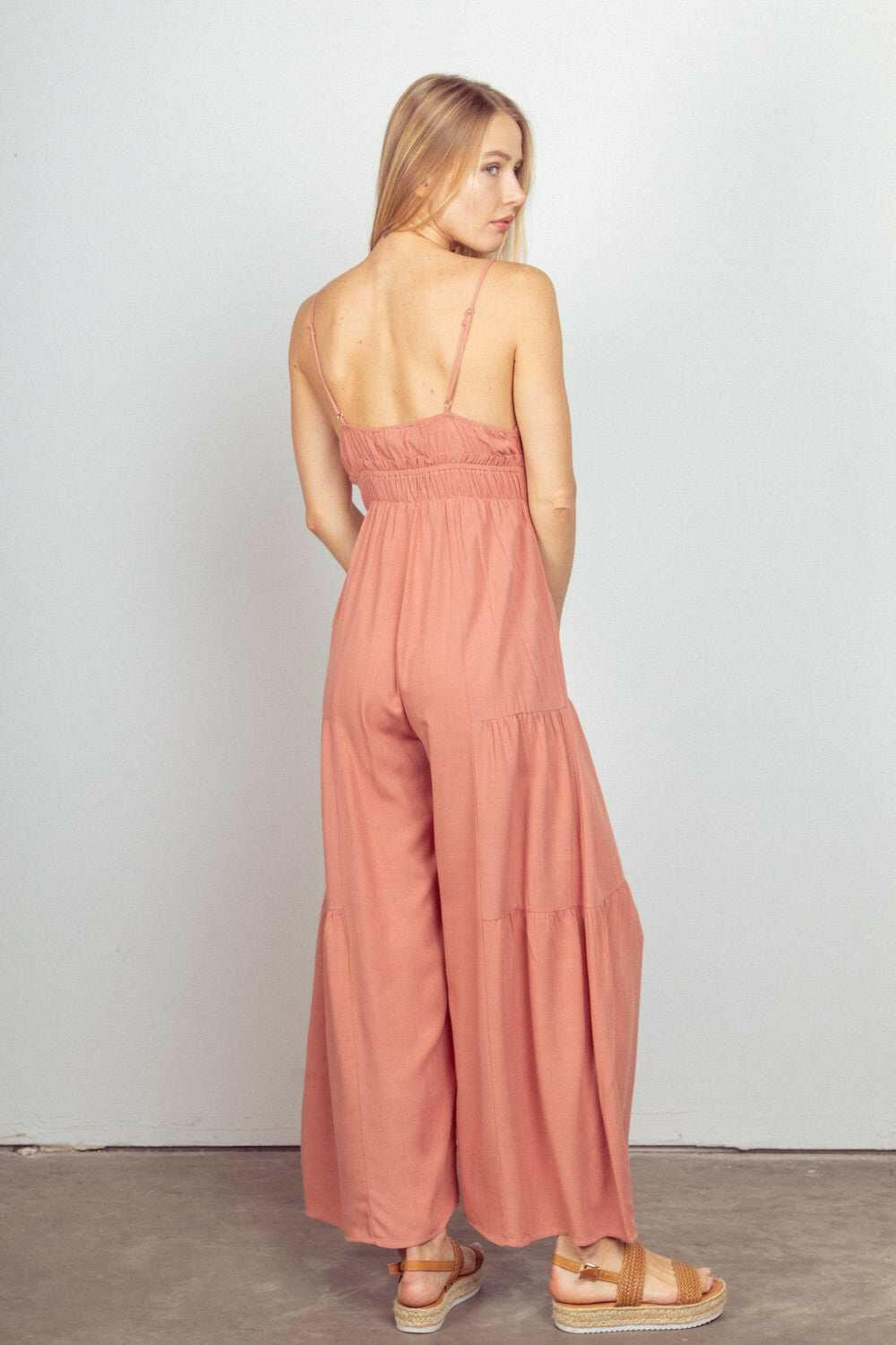 Ruched Wide-Leg Jumpsuit - The Rogue Daisy