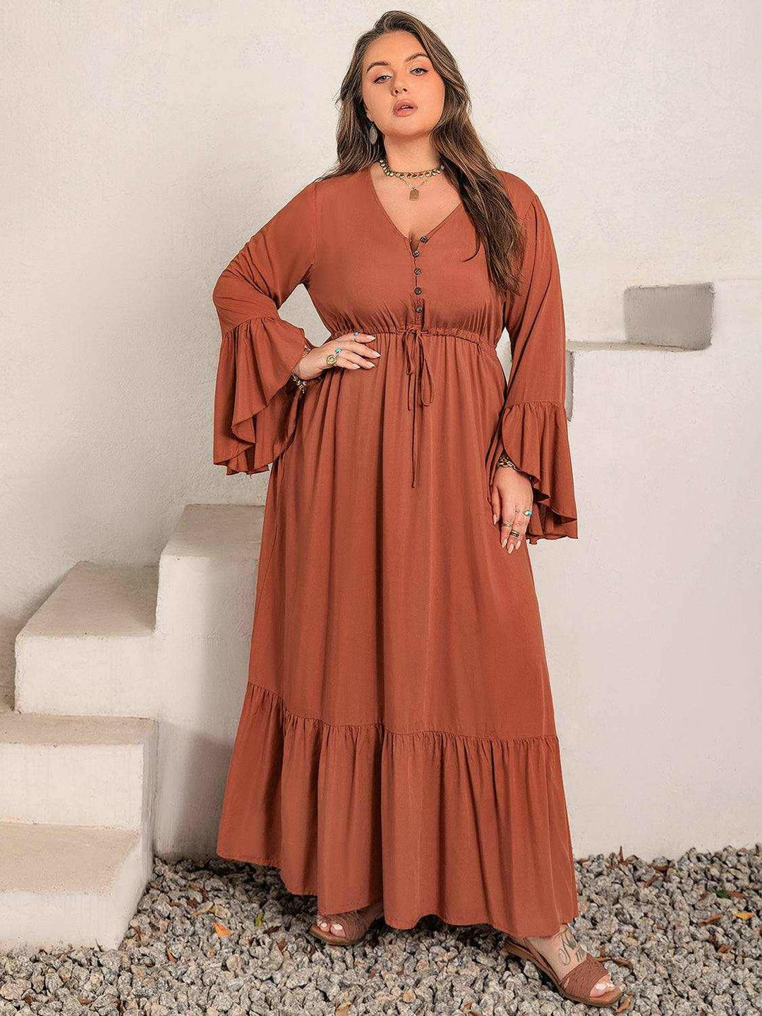 Terracotta Dream Maxi Dress - Plus Size