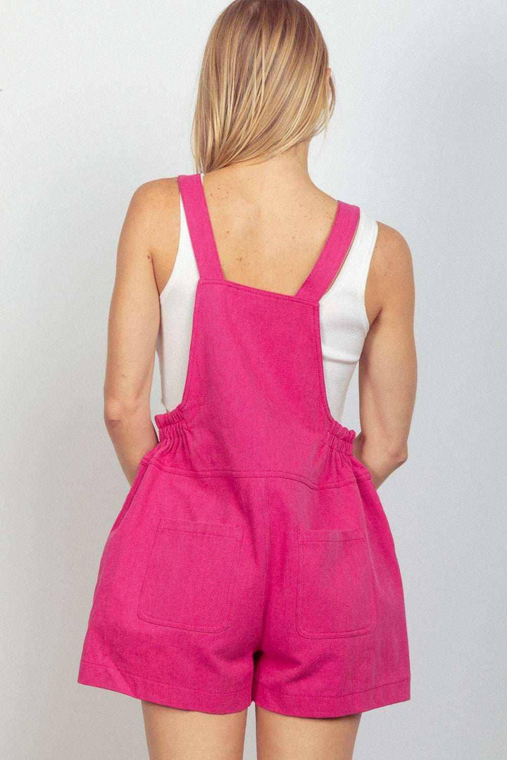 Fuchsia Sunny Stroll Overall Shorts - Very J