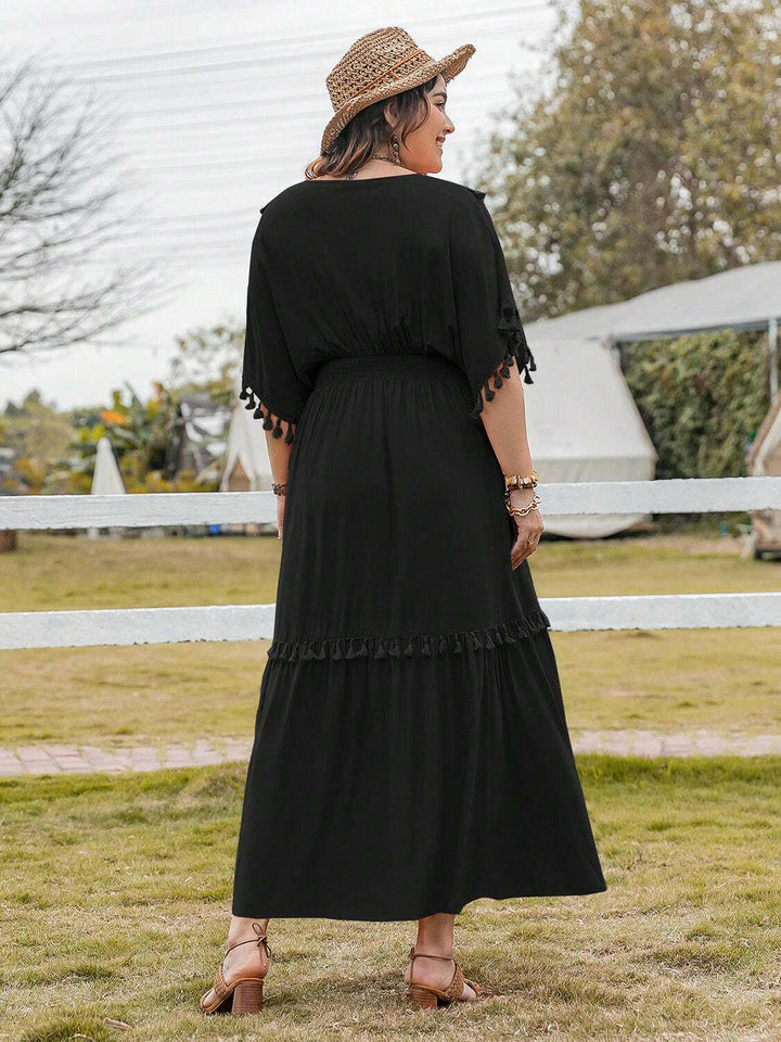 Tassel Charm Maxi Dress - Plus Size