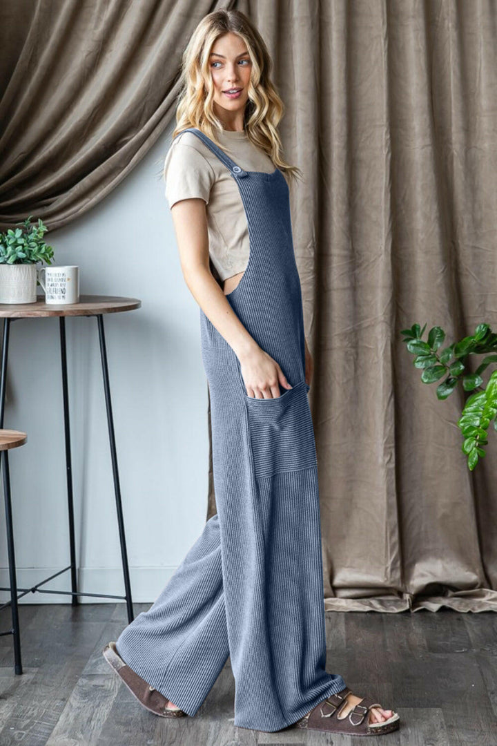 Ribbed Front Pocket Overalls.