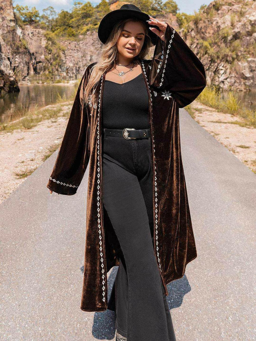 Velvet Moonlight Duster - Plus Size