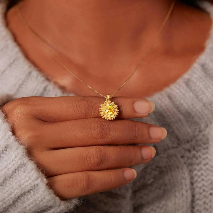 Sunflower Necklace - 18K Gold-Plated Pendant Jewelry - The Rogue Daisy