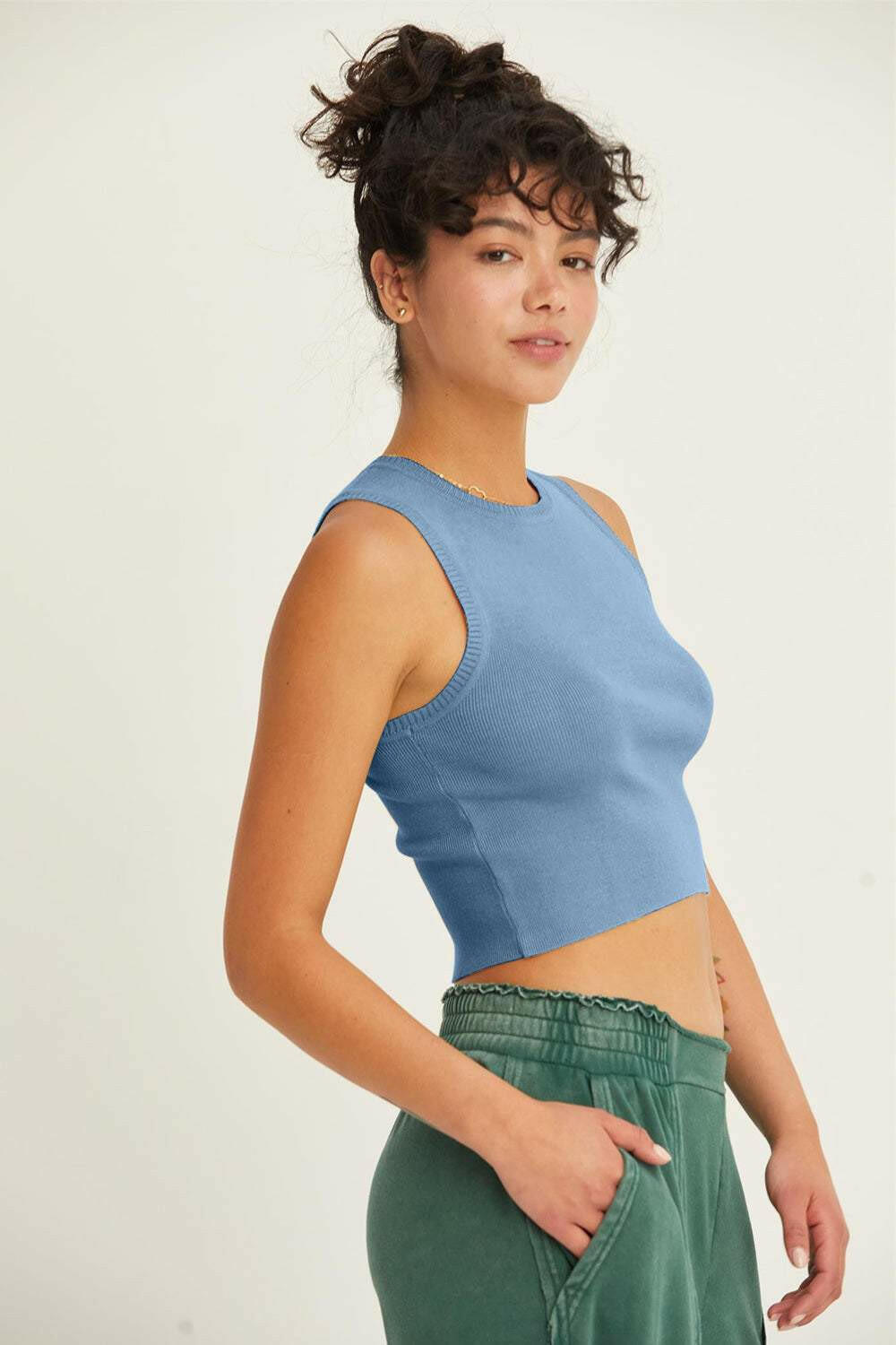 Ribbed Knit Cropped Tank Top - The Rogue Daisy