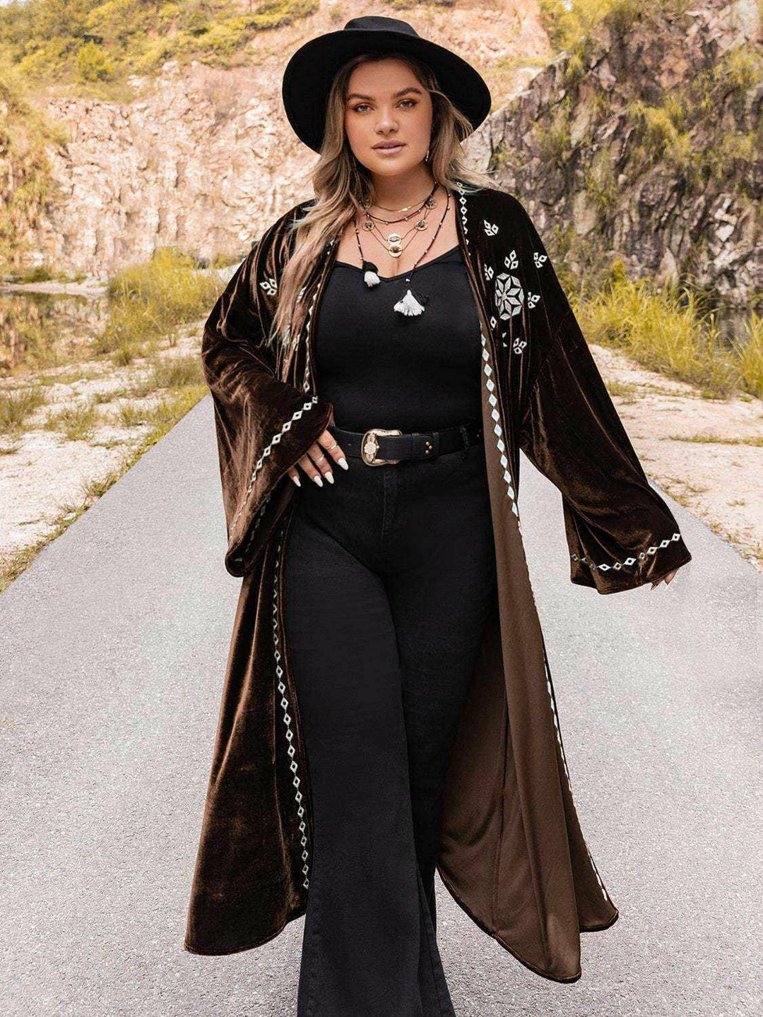 Velvet Moonlight Duster - Plus Size