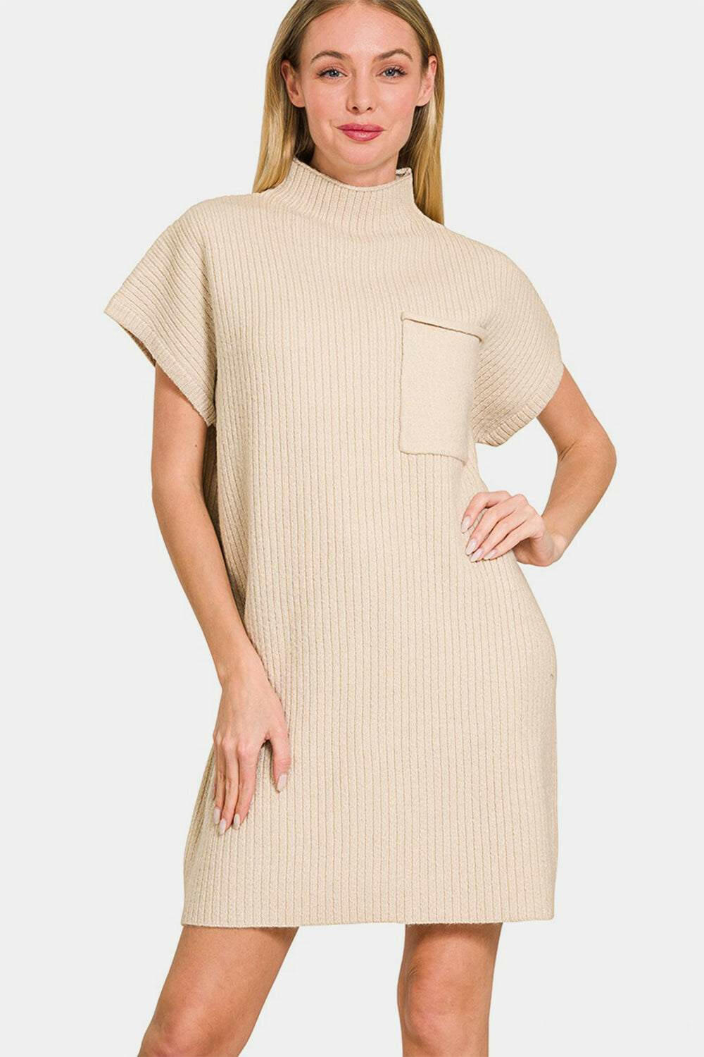 Short Sleeve Sweater Dress.