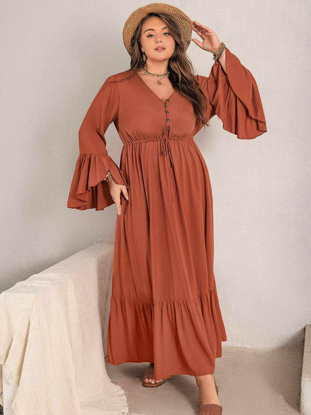 Terracotta Dream Maxi Dress - Plus Size