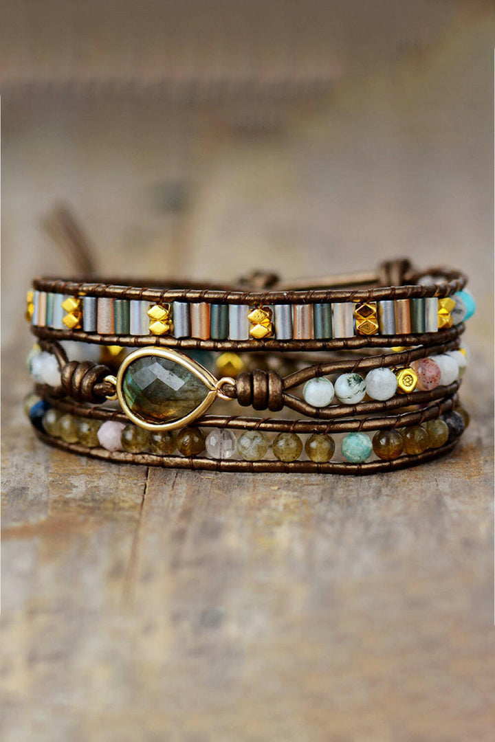 Triple Layer Beaded Bracelet.