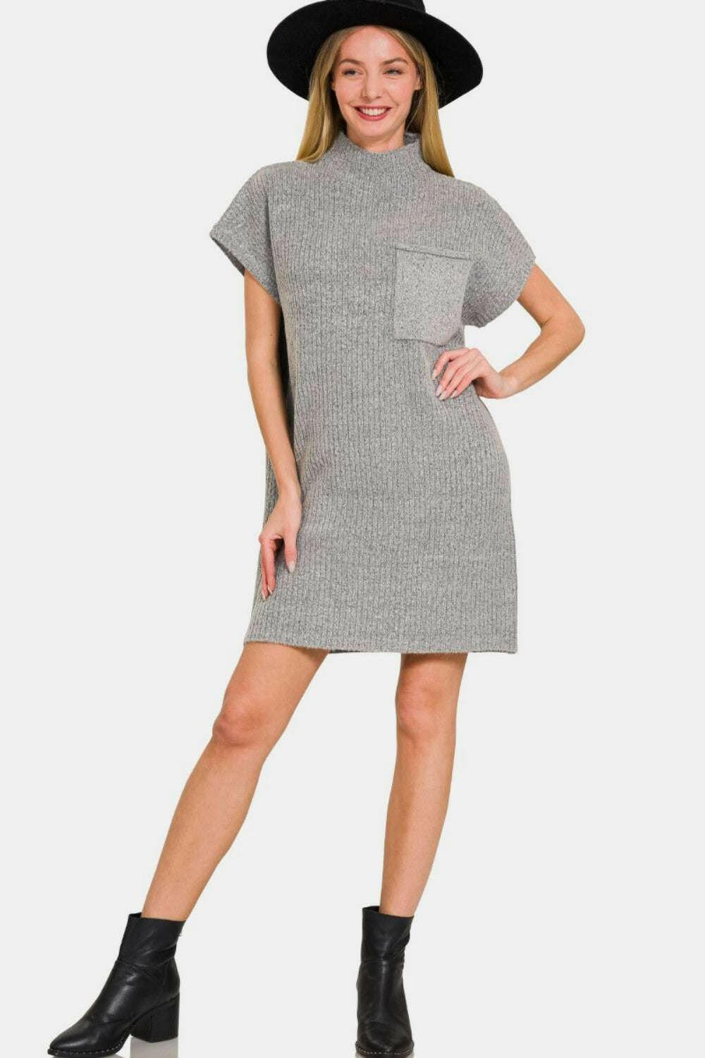 Short Sleeve Sweater Dress.