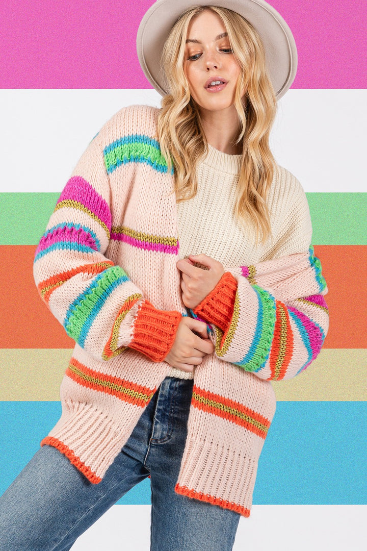 Rainbow Striped Cardigan