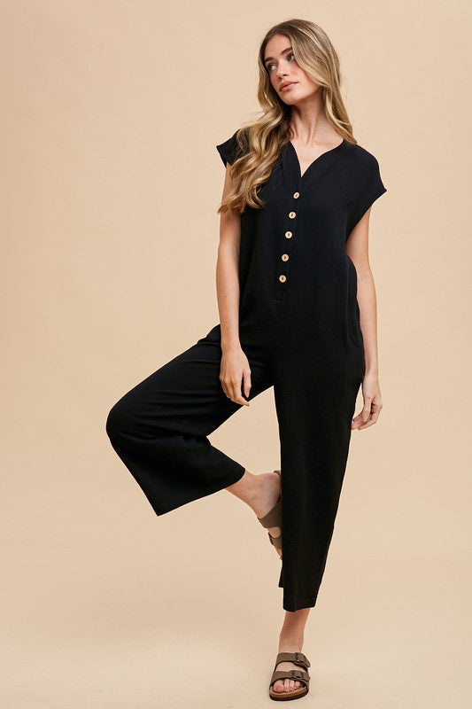 Cotton Wide Leg Jumpsuit