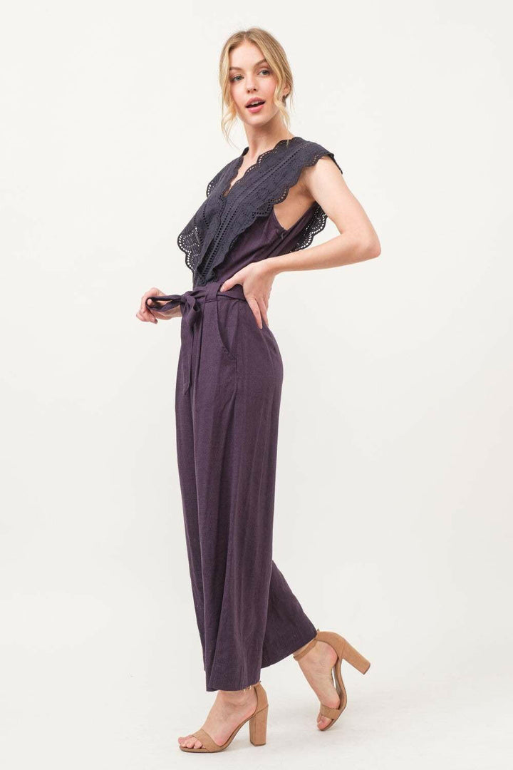 Plum Elegance Lace Jumpsuit - The Rogue Daisy