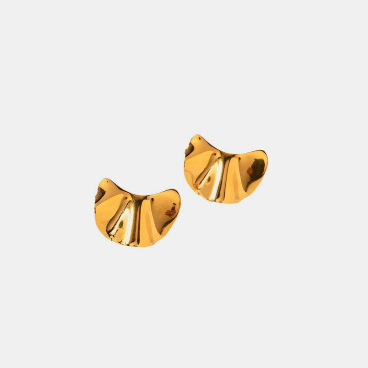 Wavy Bean 18K Gold-Plated Earrings.