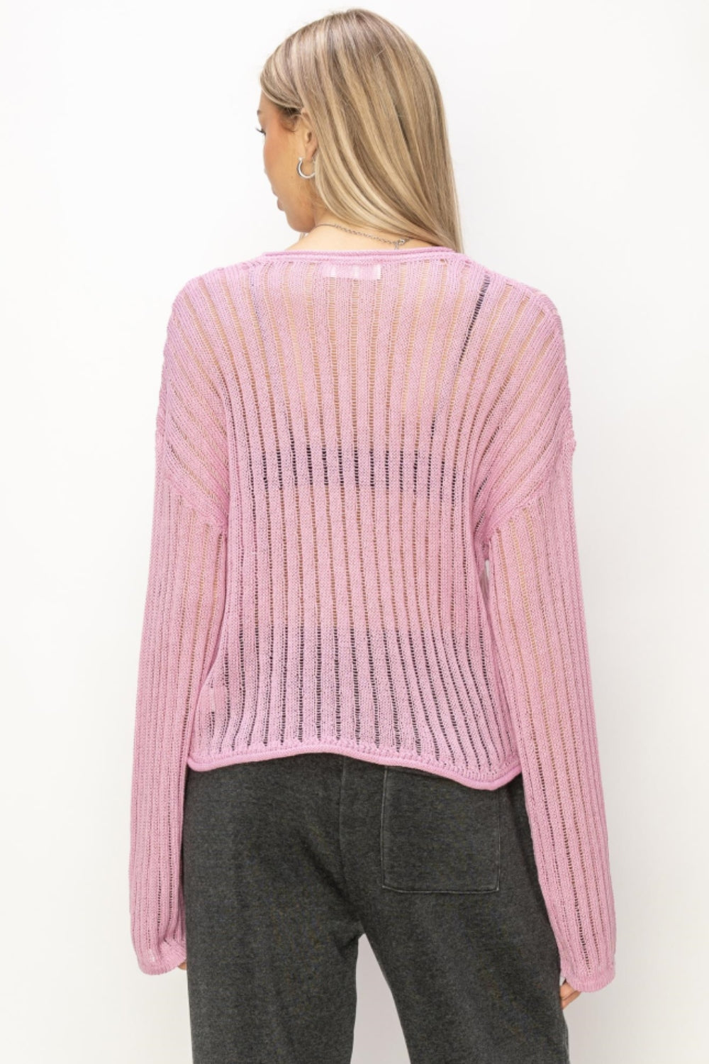 Openwork Ribbed Knit Top