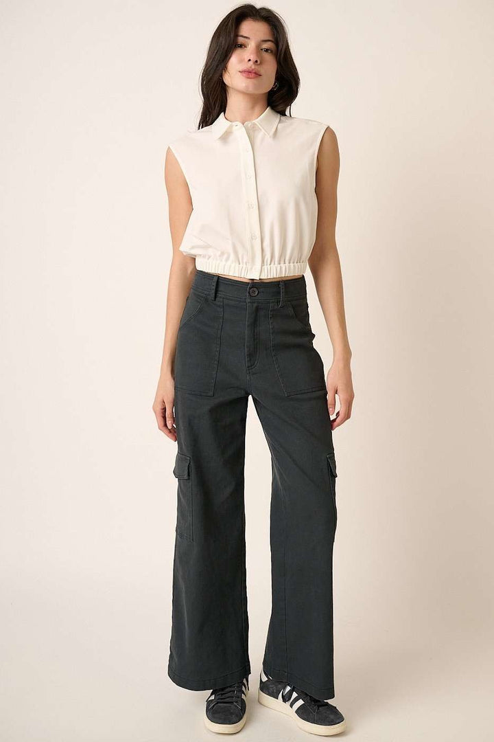 Wide Leg High Waist Cargo Pants