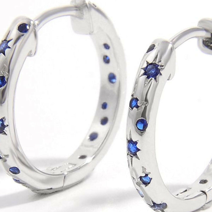 925 Blue Star Huggie Earrings - The Rogue Daisy