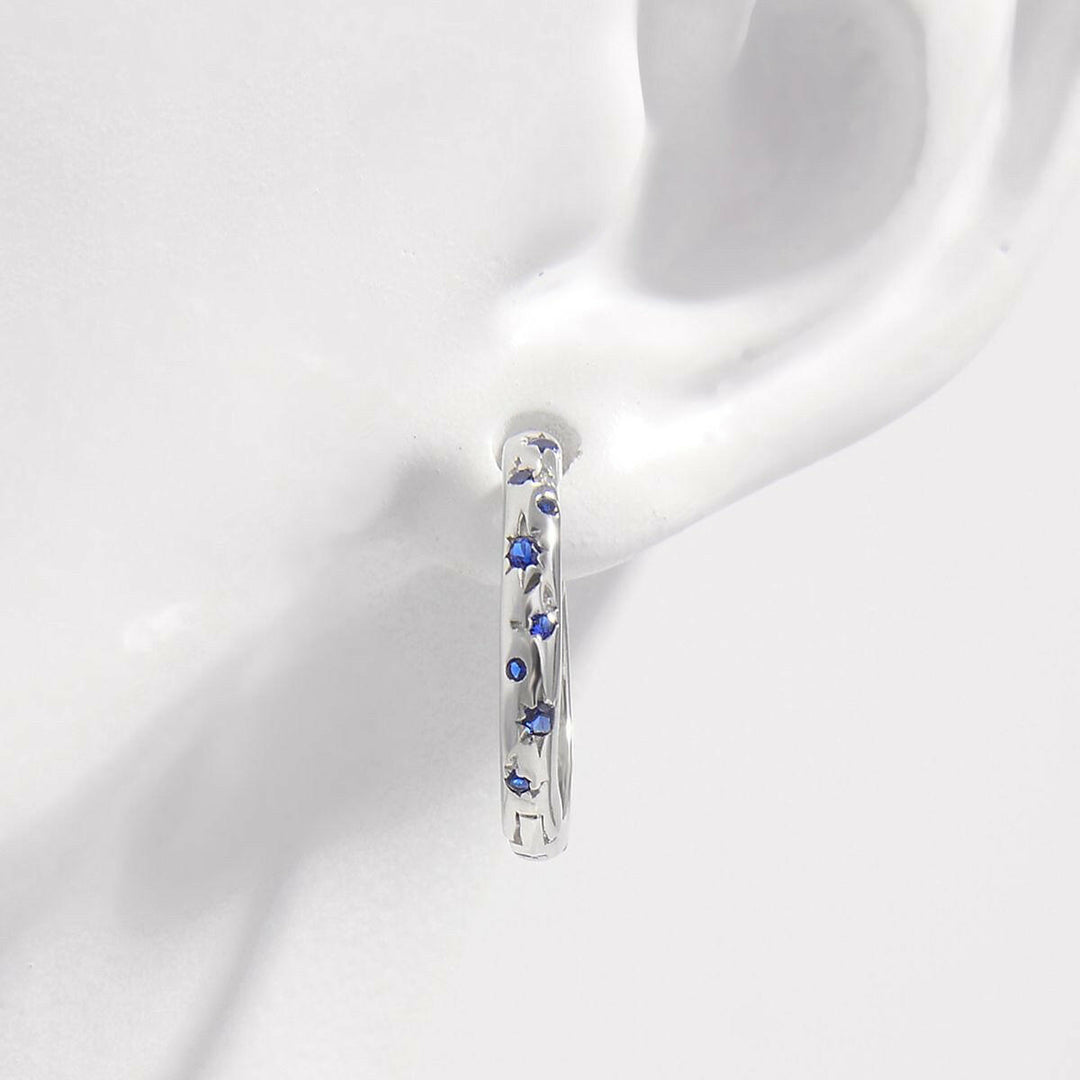 925 Blue Star Huggie Earrings - The Rogue Daisy