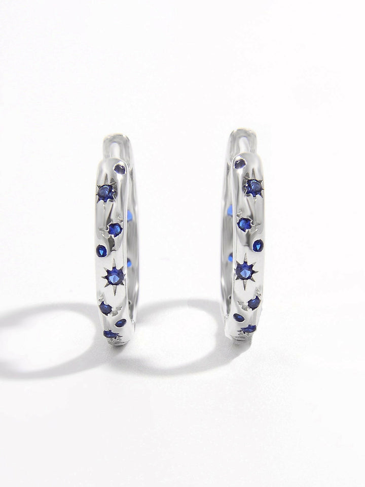 925 Blue Star Huggie Earrings - The Rogue Daisy