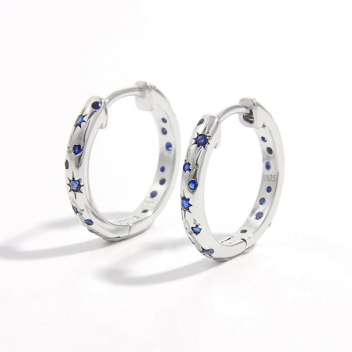 925 Blue Star Huggie Earrings - The Rogue Daisy