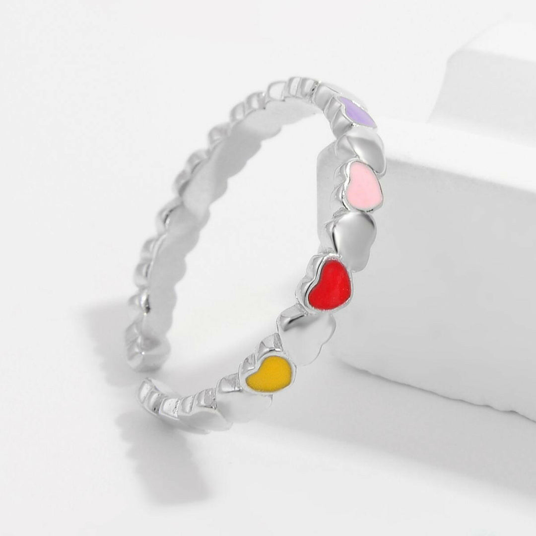 925 Color Block Heart Ring - The Rogue Daisy