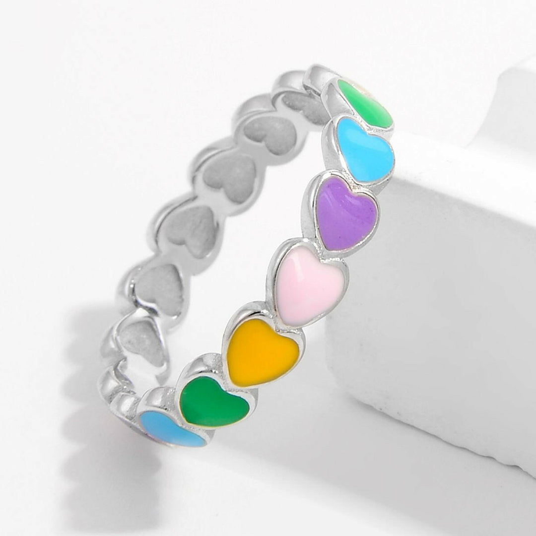 925 Color Block Heart Ring - The Rogue Daisy