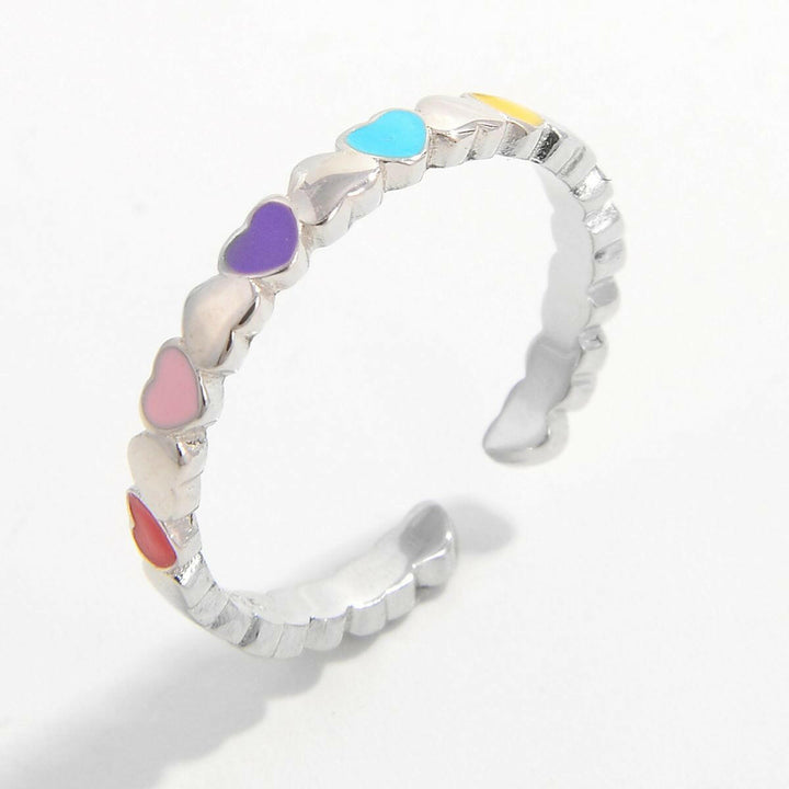 925 Color Block Heart Ring - The Rogue Daisy